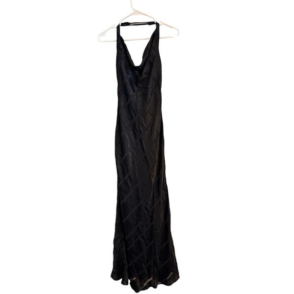 Osos Design Black Long Dress Women’s Size 10 – Draped Neckline - Picture 3 of 6